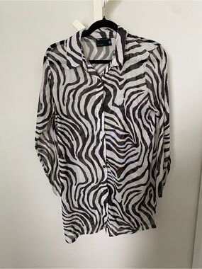 ASOS Mesh Zebra Button Up Shirt